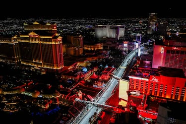 Impresionante panorámica de una parte del circuito en Las Vegas. 
