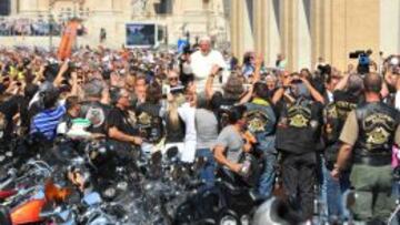 El Papa Francisco en la celebraci¨®n de los 110 a?os de Harley.