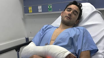 Óscar Sevilla en la clínica tras el atraco en Bogotá