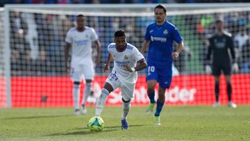 Rodrygo, durante el Getafe-Real Madrid.