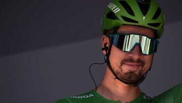 Slovakia's Peter Sagan, wearing the best sprinter's green jersey waits in the departing area during the signing in ceremony before the start of the fifth stage of the 106th edition of the Tour de France cycling race between Saint-Die-des-Vosges