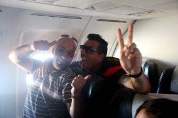 Los albos y su distendido regreso desde El Salvador.