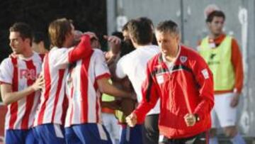<b>CONFIADO. </b>Quique Setién tiene mucha fe en su equipo pese a la presión que está metiendo el Castilla.