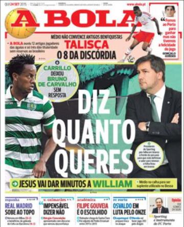 Portadas de la prensa deportiva