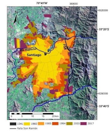 Las comunas de Santiago afectadas por la falla de San Ramón: mapa y cómo fue el último terremoto