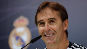 GRAF2764 MADRID, 14/9/2018.- El entrenador del Real Madrid, Julen Lopetegui, durante la rueda de prensa que ofreció hoy en Valdebebas tras el entrenamiento del equipo. EFE/Juan Carlos Hidalgo