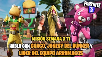 ¿Dónde están Guaco, Jonesy del Búnker y Líder del Equipo Arrumacos en Fortnite?