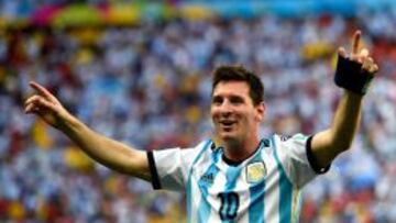 Leo Messi celebra el triunfo ante Bélgica.