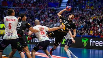 Agustin Casado en un ataque ante Noruega,