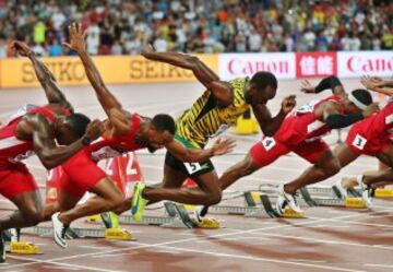 Victoria de Usain Bolt en la final de 100m del Mundial de Atletismo de Pekín 2015.