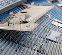 Las obras en el Bernabéu avanzan con los remates en el interior