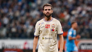 Miralem Pjanic of CSKA Moscow looks on during the Russian Premier League match between FC Zenit Saint Petersburg and PFC CSKA Moscow on March 1, 2025 at Gazprom Arena in Saint Petersburg, Russia. (Photo by Mike Kireev/NurPhoto via Getty Images)