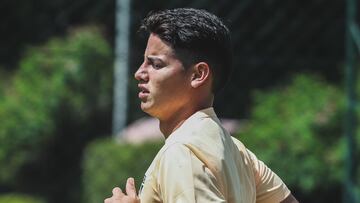 James Rodríguez durante un entrenamiento de Sao Paulo FC.