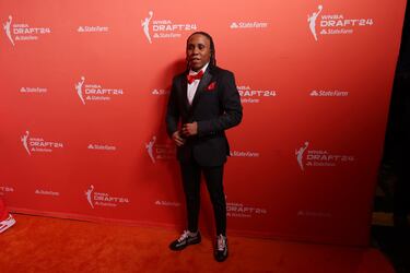 Dyaisha Fair durante la alfombra roja previa al Draft WNBA 2024 celebrada en el Brooklyn Academy of Music.