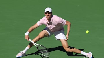 Jannik Sinner, contra Alexander Zverev en Indian Wells.