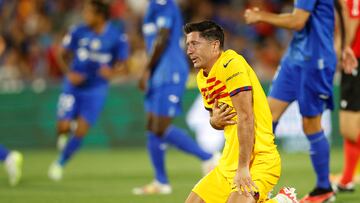 Lewandowski, en el partido ante el Getafe.