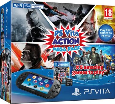 PS Vita Action Mega Pack, 5 juegos más la consola y memoria 8GB