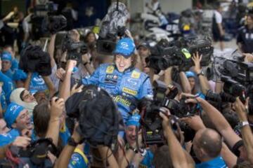 El 25 de septiembre de 2005, Fernando Alonso conquistó el primer Mundial de su carrera tras quedar tercero en el Gran Premio de Brasil.