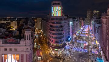 Encendido de las luces de Navidad en la Gran Vía de Madrid.