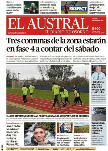 La salida de Messi, en las portadas de los periódicos de medio mundo