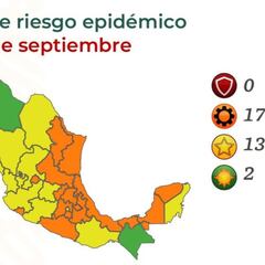 Semáforo COVID en México por estados: así queda el mapa del 6 al 19 de septiembre