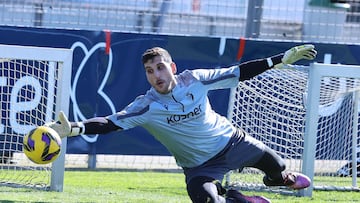 Herrera durante un entrenamiento.