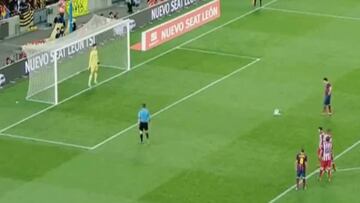 El penalti que Messi falló ante Courtois en la Supercopa de 2013