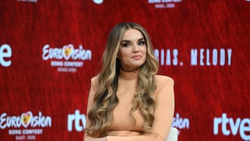Melody durante la rueda de prensa ofrecida tras su paso por Eurovisión, a 26 de mayo de 2025, en Madrid (España).
FAMOSOS;RUEDA DE PRENSA;EUROVISIÓN;ARTISTA
José Oliva / Europa Press
26/05/2025