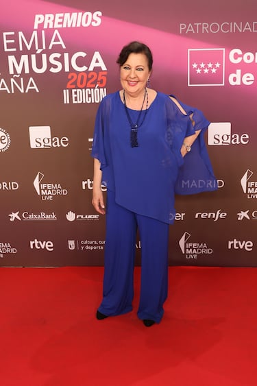 Carmen Linares en la alfombra roja de los Premios de la Academia de la Música de España.