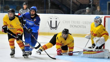 Digna derrota de Espa?a en el Pre-Ol¨ªmpico de hockey hielo