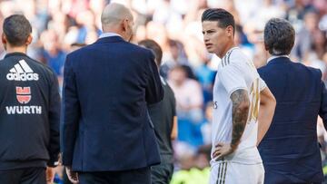 Zidane convoca a James para octavos de Copa ante Zaragoza