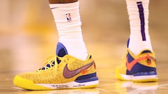 LeBron James #23 of the Los Angeles Lakers shoes