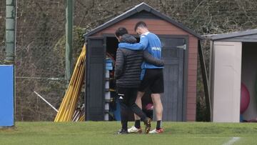 Entrenamiento Deportivo de La Coru&ntilde;a. lesion jaime