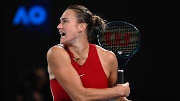 Aryna Sabalenka, en su partido contra Coco Gauff en el Open de Australia.