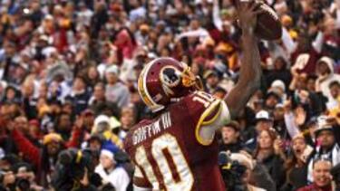 Robert Griffin III ante su último tren en Washington.