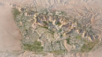 El plano de la futura ciudad, que está en construcción, pretende ser un eje de ocio en Oriente Medio.