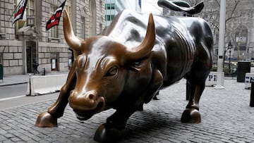 FILE PHOTO: The Charging Bull, or Wall Street Bull, is pictured in the Manhattan borough of New York City, New York, U.S., January 16, 2019. REUTERS/Carlo Allegri/File Photo/File Photo