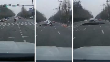 Así fue el momento exacto en que un enorme socavón devoró a un conductor en Seúl | VIDEO