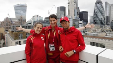 De izquierda a derecha, Ana Lozano, Ruth Beitia y Adel Mechaal. 