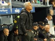 Pellicer, durante el Málaga-Córdoba.