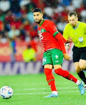 Jabrane, en un partido de la selección de Marruecos. Fuente: Instagram.