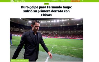 Prensa argentina, decepcionada por el inicio de Fernando Gago en Chivas