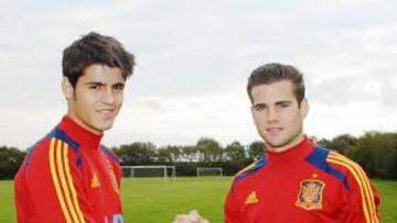 <b>DOS MADRIDISTAS. </b>Morata y Nacho son los dos jugadores del Madrid en la Sub-21.
