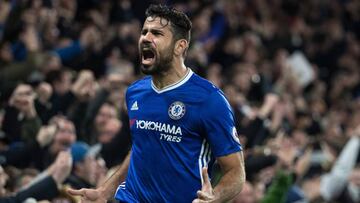 Diego Costa celebra el cuarto gol.