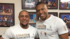 Roberto Carlos y Julio Baptista en el backstage de &#039;El Hormiguero&#039; el 14 de mayo de 2018