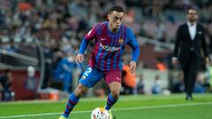 Serginho Dest of FC Barcelona in action during the spanish league, La Liga Santander, football match played between FC Barcelona and Valencia at Camp Nou stadium on October 17, 2021, in Barcelona, Spain.
 AFP7 
 17/10/2021 ONLY FOR USE IN SPAIN