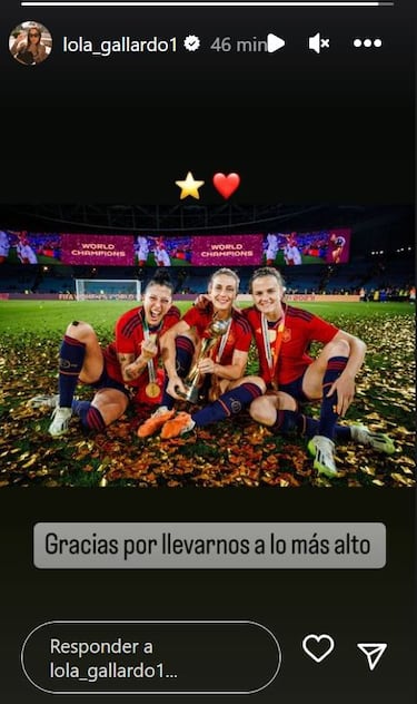 Lola, la primera de ‘las 12′ en felicitar públicamente a La Roja