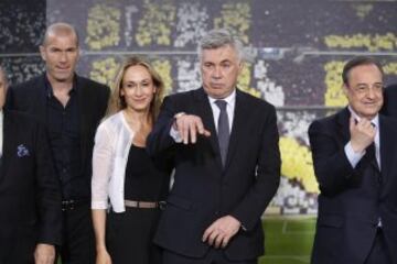 Ancelotti estuvo acompañado por su mujer Mariann durante su presentación como entrenador del Real Madrid en 2013