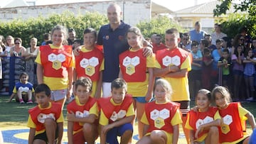 Andrés Iniesta, en el acto de Fuentealbilla.