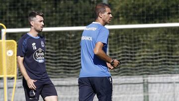 Garitano entrenando al Depor.
